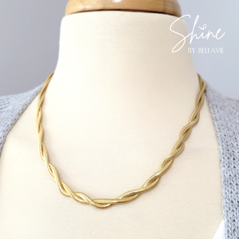 Francesca Slinky Herringbone Twist Necklace