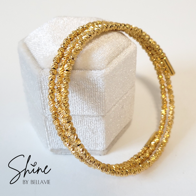 Lucia Gold Bead Wraparound Bracelet