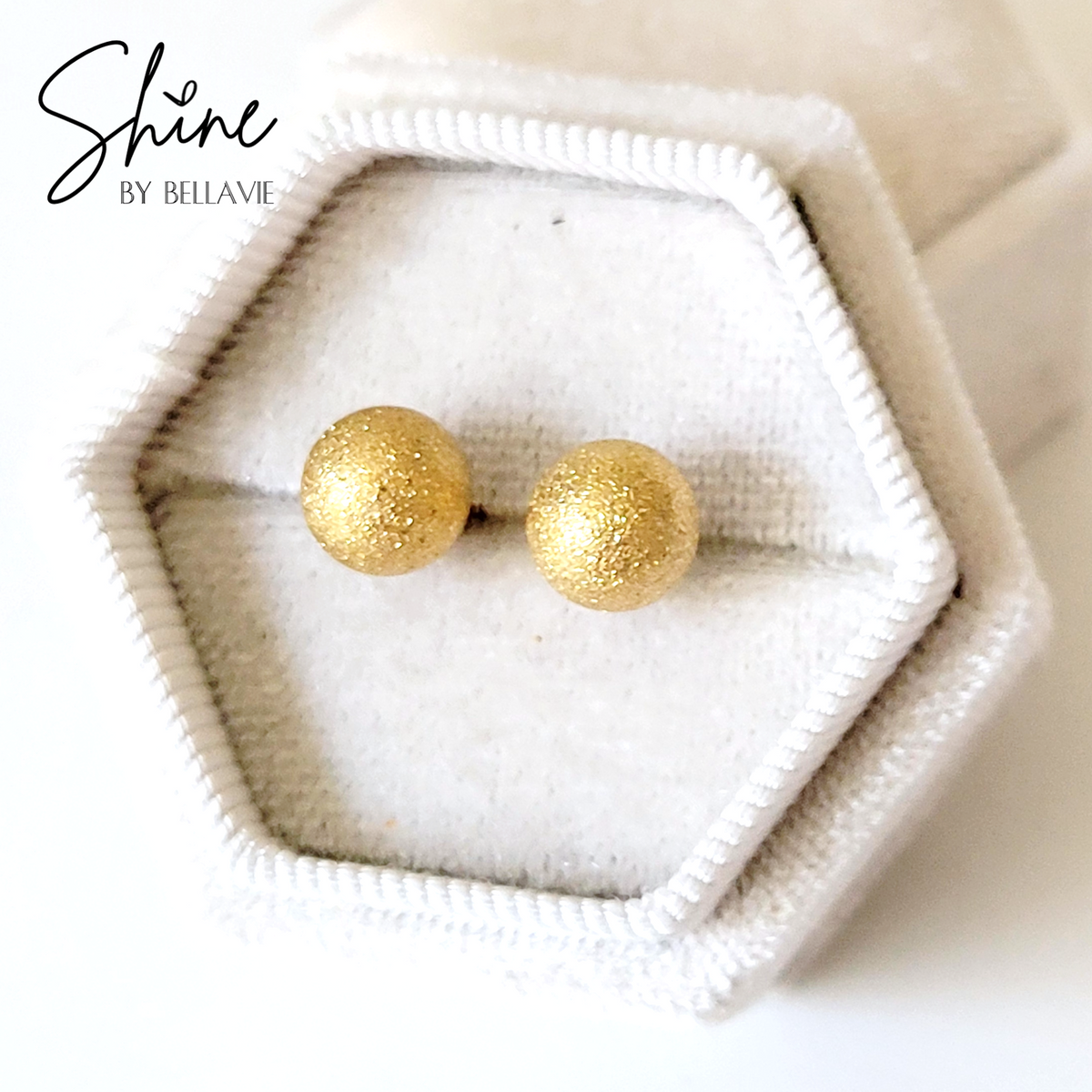 Mia Textured Ball Stud Earrings