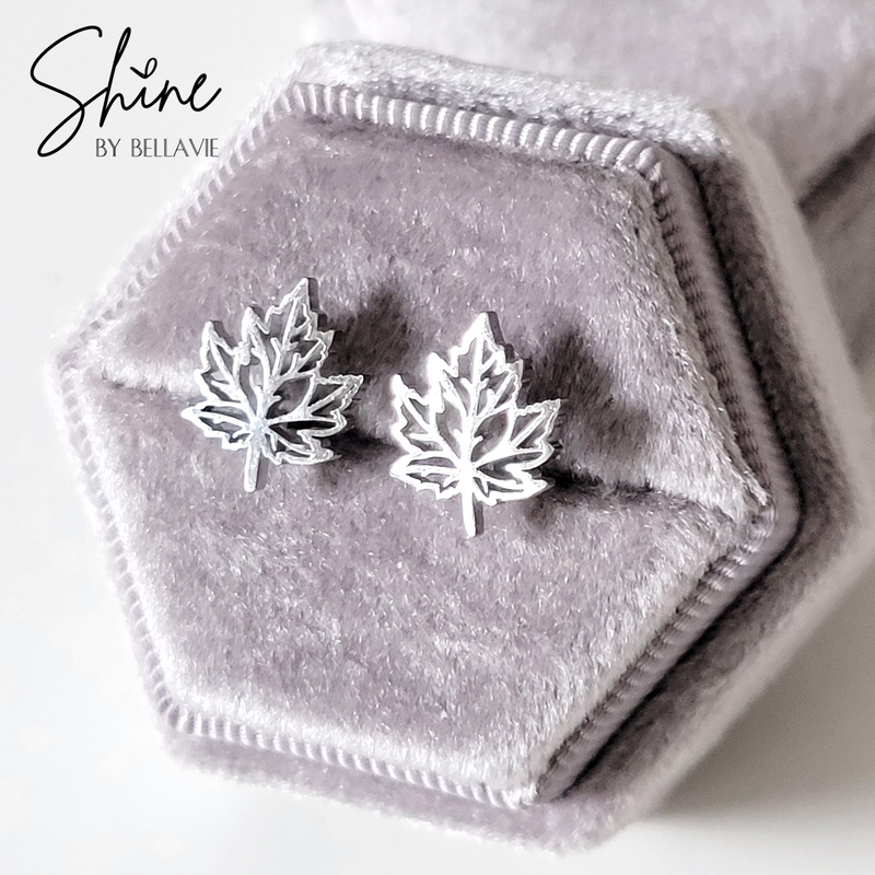 Norway Maple Leaf Stud Earrings