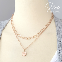 Siena Rose Gold Layered Coin Necklace