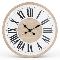 Large Wood and Enamel Wall Clock