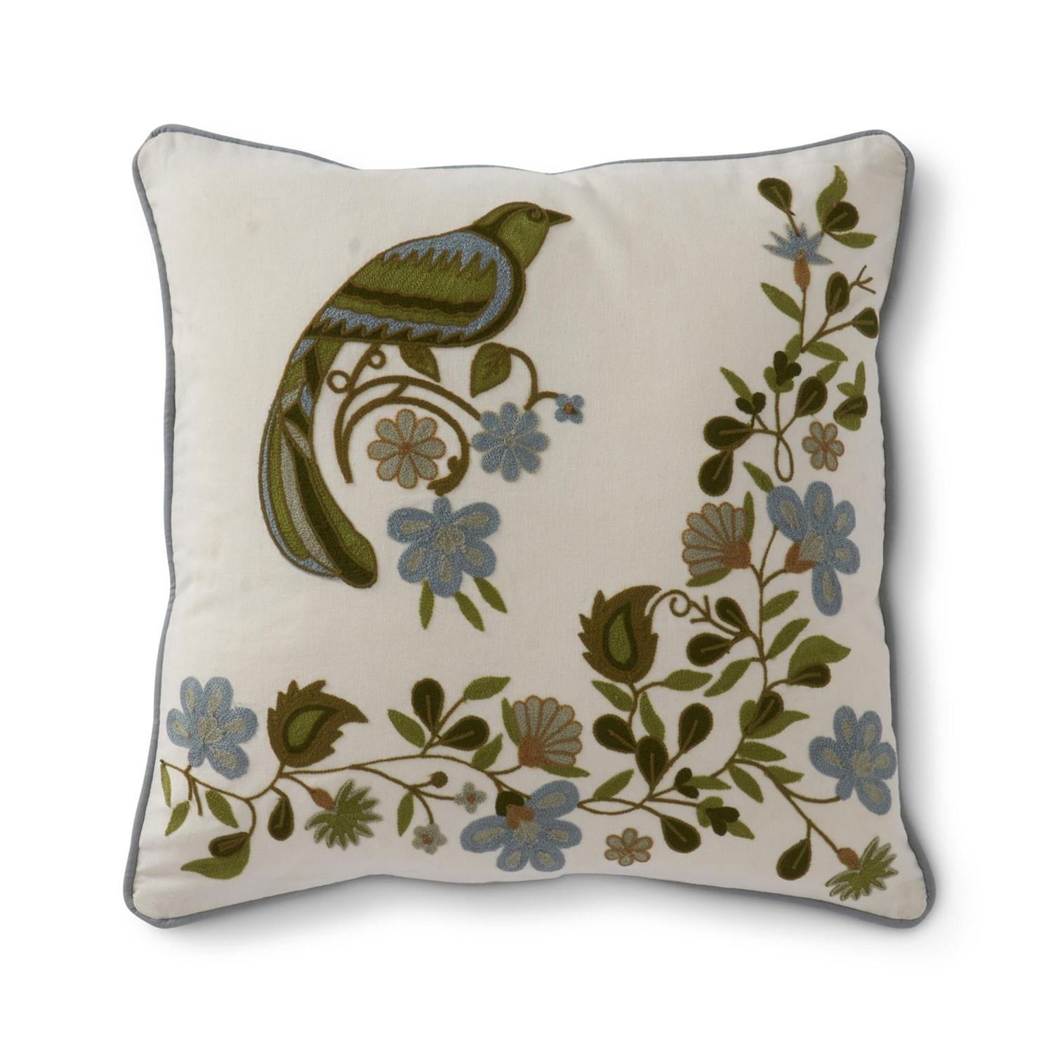 Green floral pillows sale