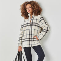 Plaid Sherpa Half Zip Pullover