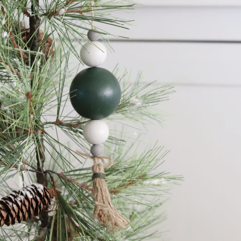 Wood Bead Tassel Ornament