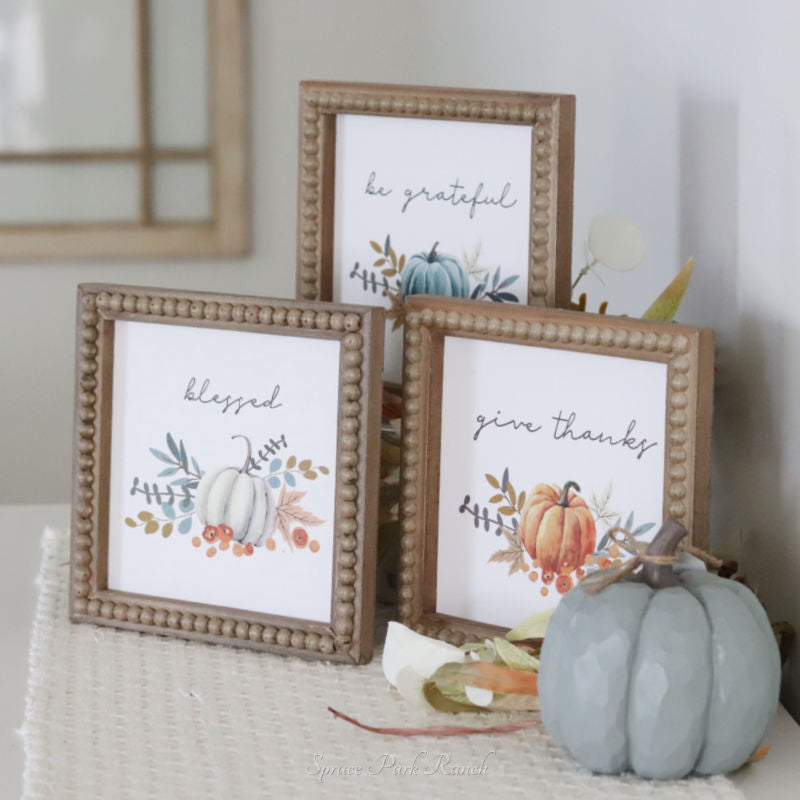 Beaded Frame Pumpkin Print