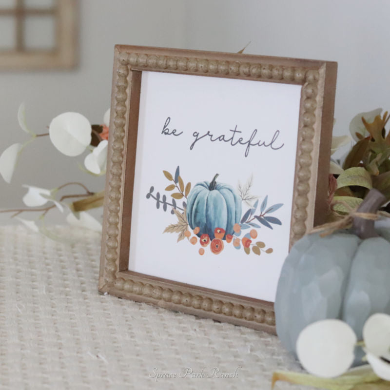 Beaded Frame Pumpkin Print