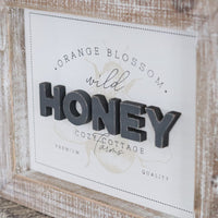 Reversible Honey and Bee Wood Sign