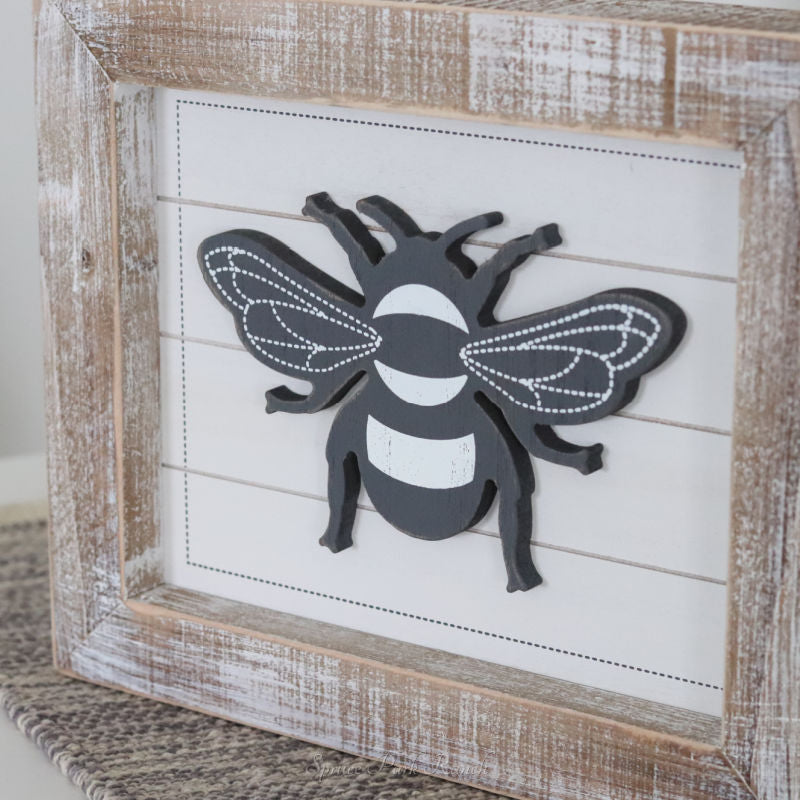 Reversible Honey and Bee Wood Sign