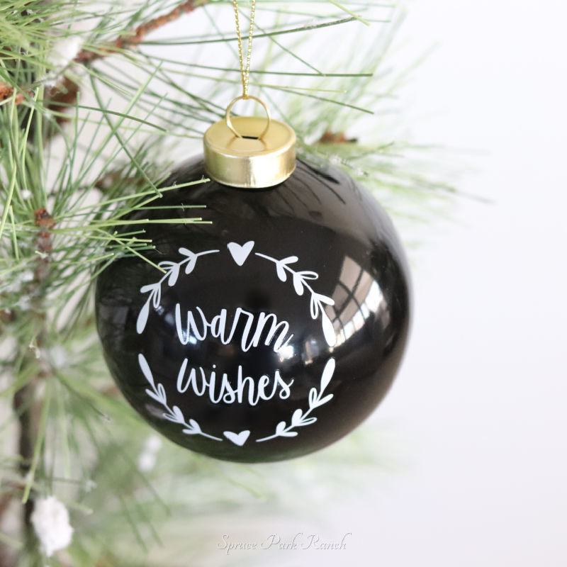 Black Ceramic Ball Ornament