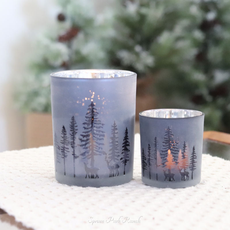 Midnight Blue Tree Candle Holder