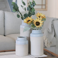 Natural and Light Blue Glazed Vase