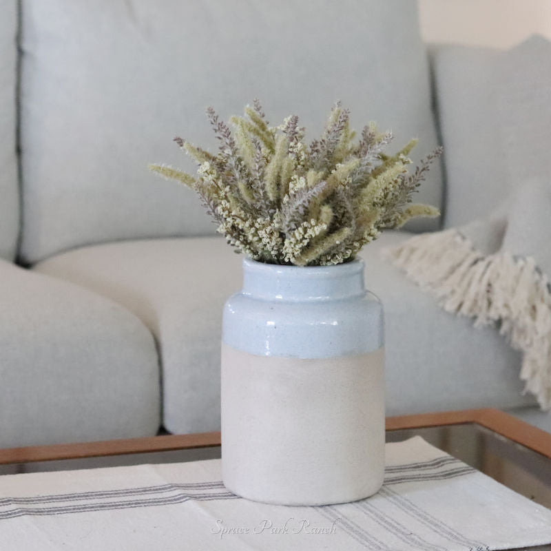 Natural and Light Blue Glazed Vase