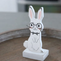 Wood Cutout Bunny on Stand