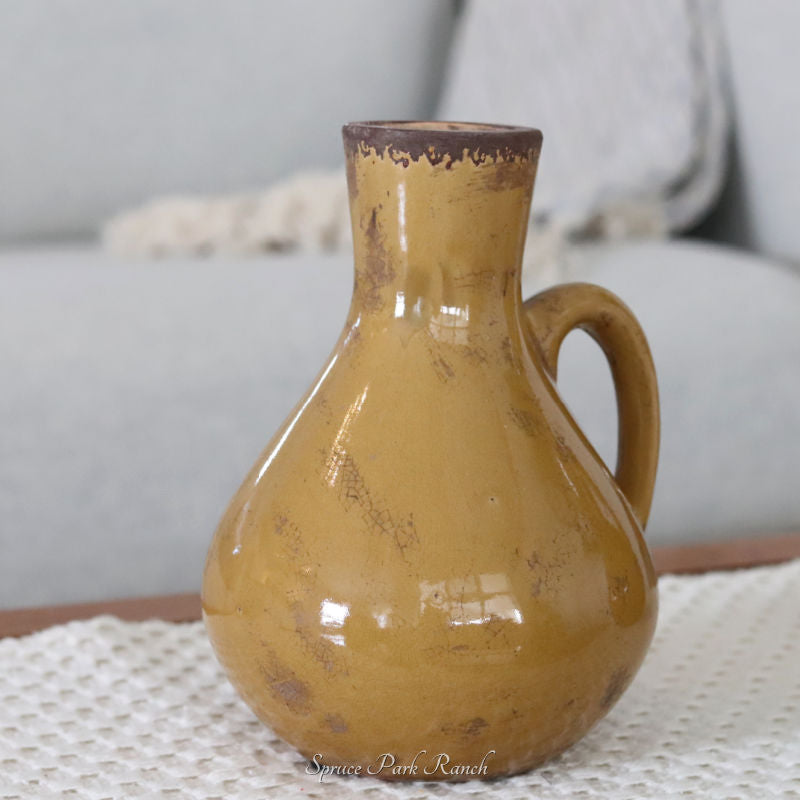 Butterscotch Crackle Glaze Terracotta Jug