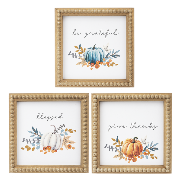 Beaded Frame Pumpkin Print