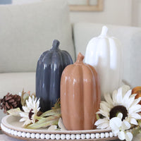 Ceramic Tall Glazed Pumpkin