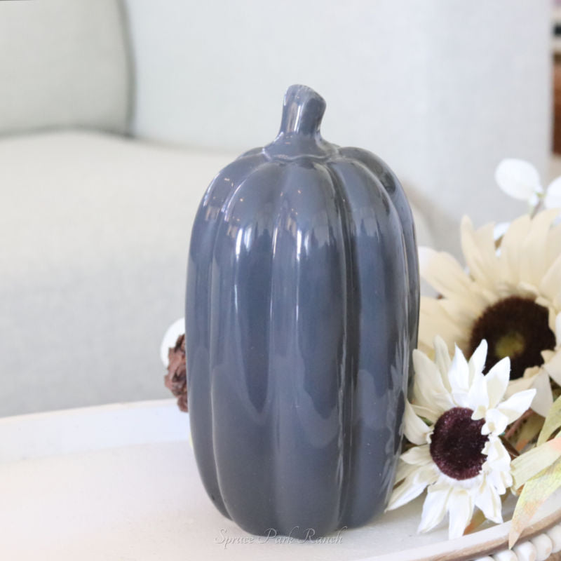 Ceramic Tall Glazed Pumpkin