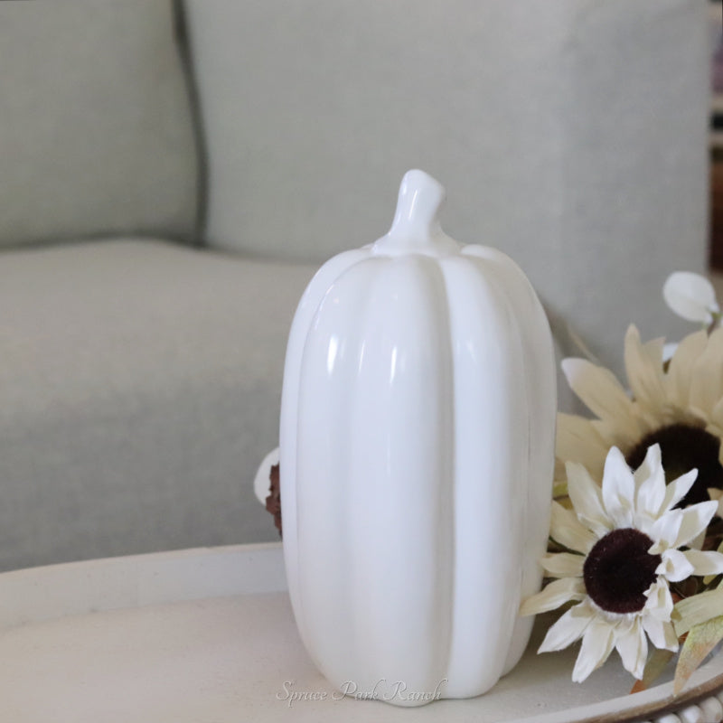 Ceramic Tall Glazed Pumpkin