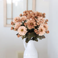 Beige Chrysanthemum Bush 15"