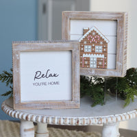 Reversible Wood Gingerbread and Relax Sign