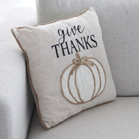 Give Thanks Pumpkin Pillow