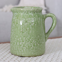 Distressed Green Ceramic Crackle Jug