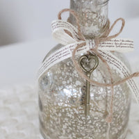 Mercury Glass Bottle With Key