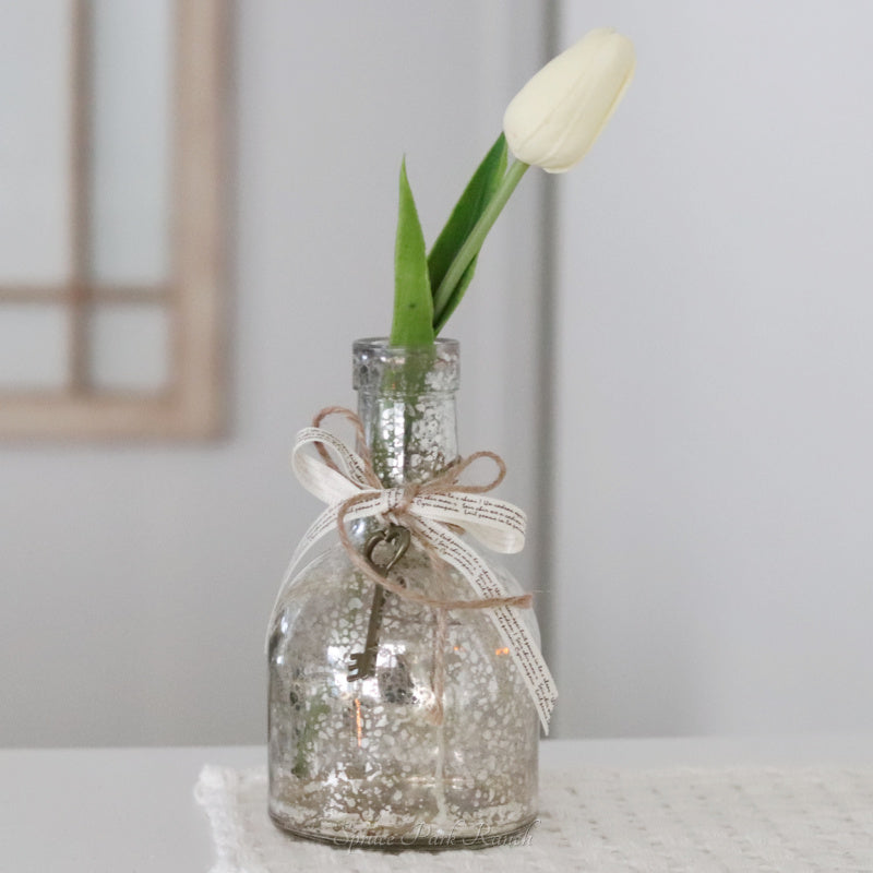 Mercury Glass Bottle With Key