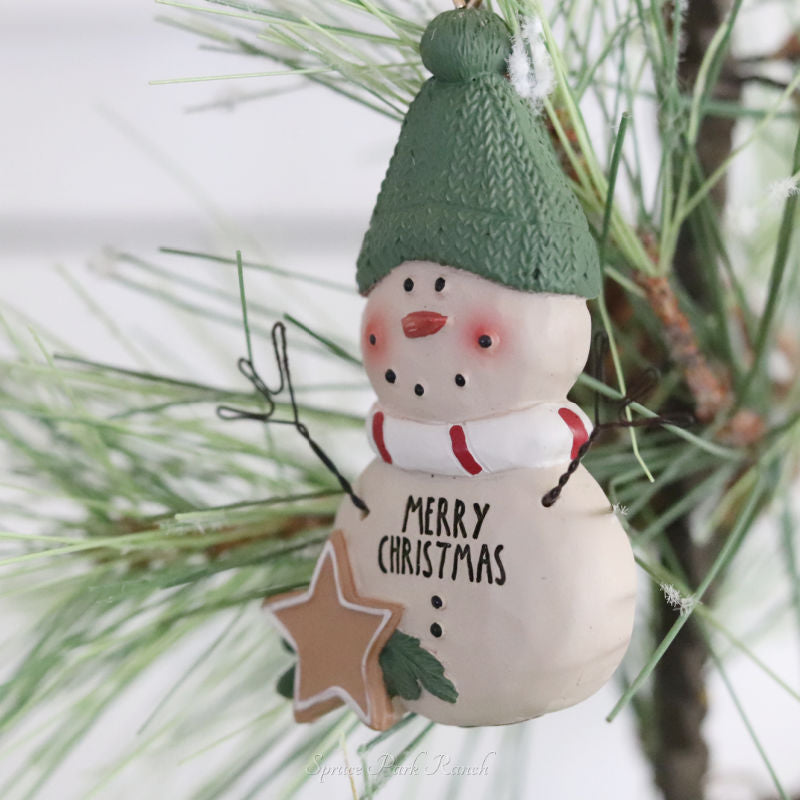 Merry Christmas Snowman Ornament