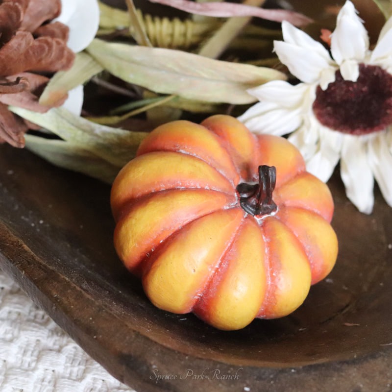 Antique Orange Resin Pumpkin