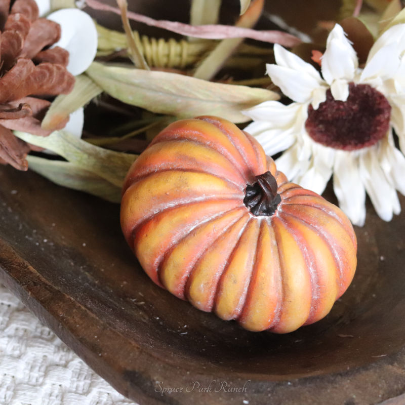 Antique Orange Resin Pumpkin