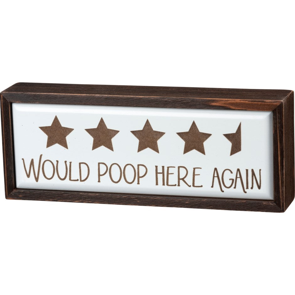 Would Poop Here Again Inset Box Sign