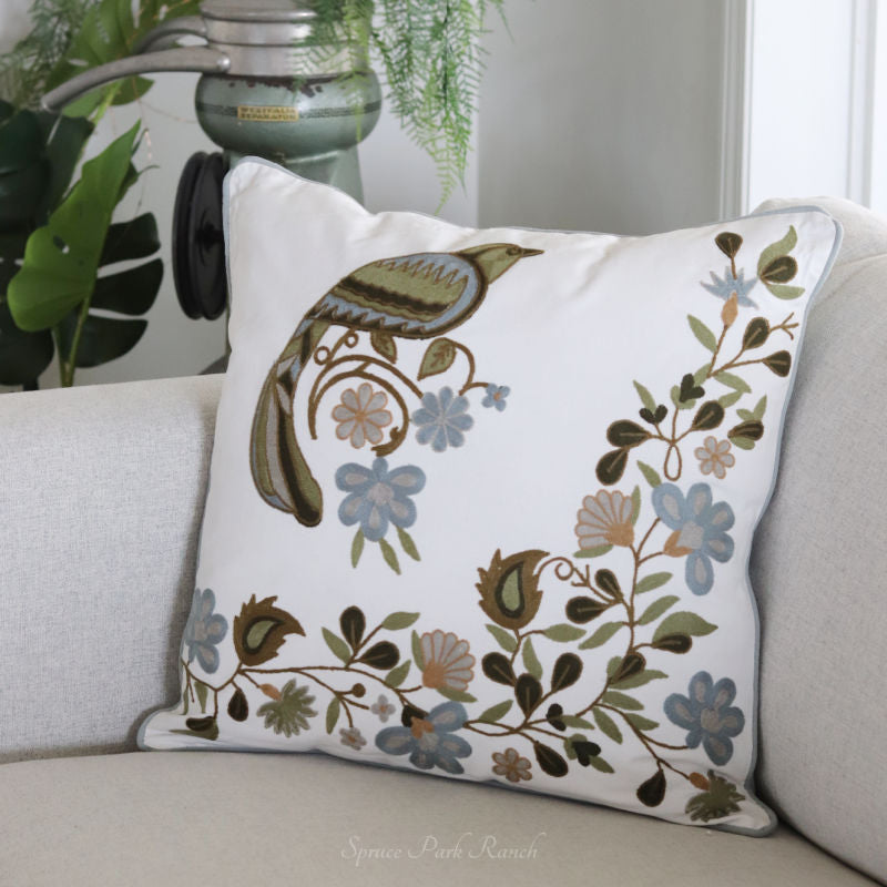 Green clearance floral pillow