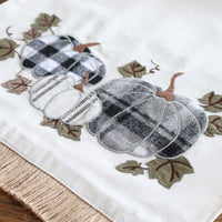 Plaid Pumpkin Applique Table Runner