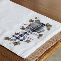 Plaid Pumpkin Applique Table Runner