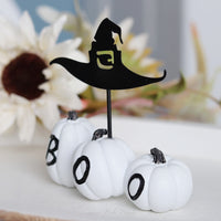 White Resin BOO Pumpkins