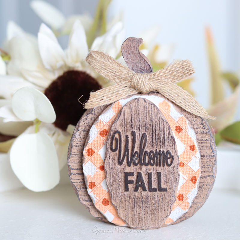 Plaid Resin Pumpkin