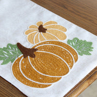 Pumpkin Applique Linen Table Runner