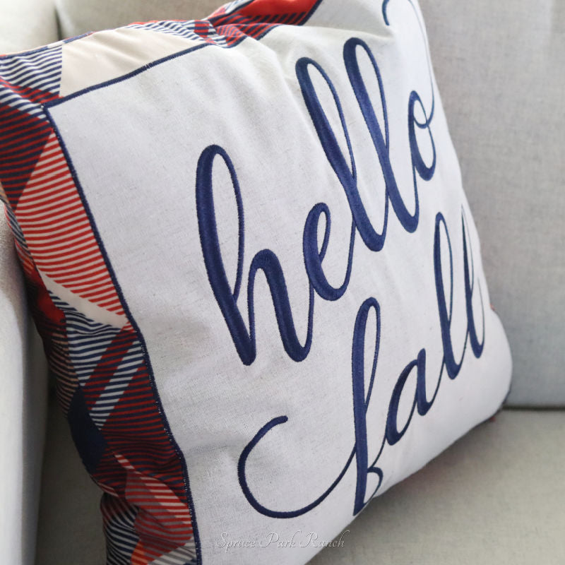 Double Sided Plaid Fall Pillow