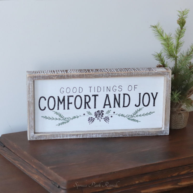 Rustic Christmas Wood Framed Wall Art