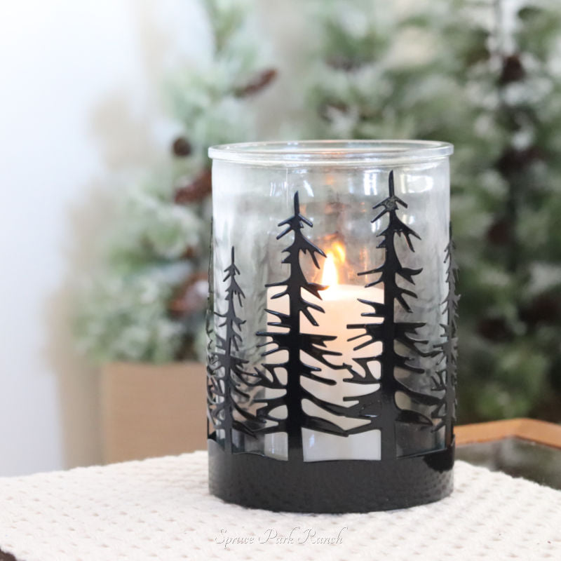 Woodland Tree Scene Candle Holder