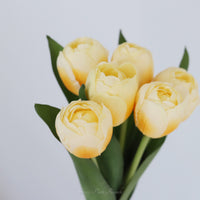 Tulip Yellow Large Bloom Real Touch Bundle 13"