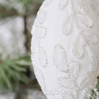 Glass Wintery White Ornament