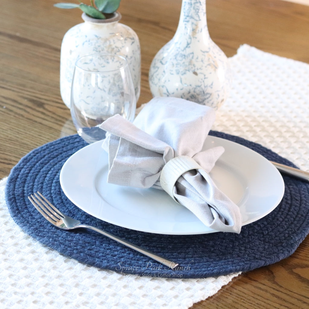 Placemat Essex Round Navy