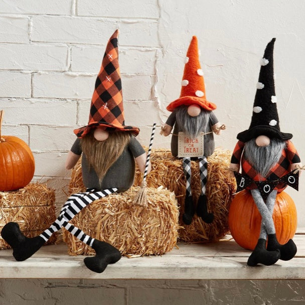 Dangle Leg Large Halloween Gnome