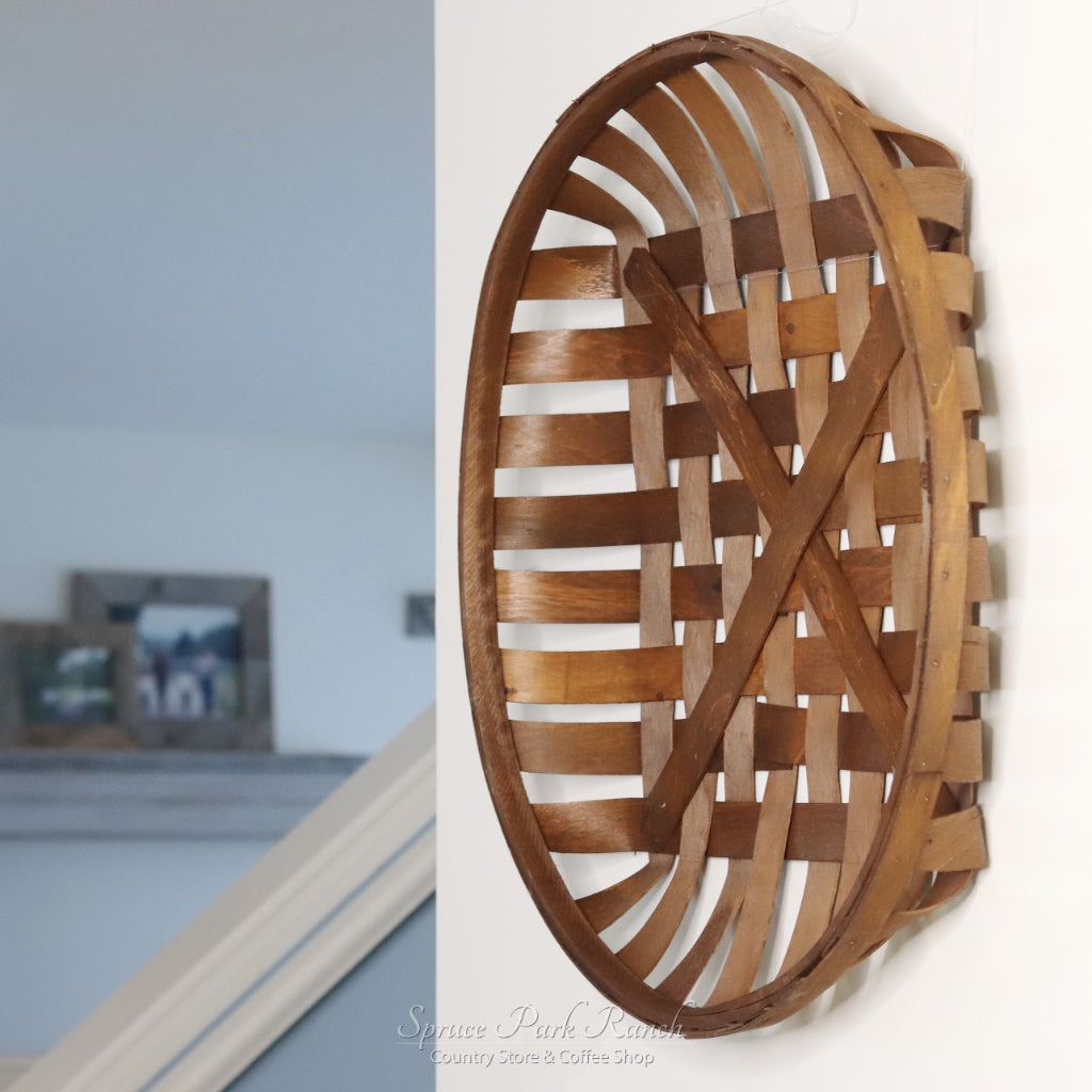 Round Basket Chestnut Finish