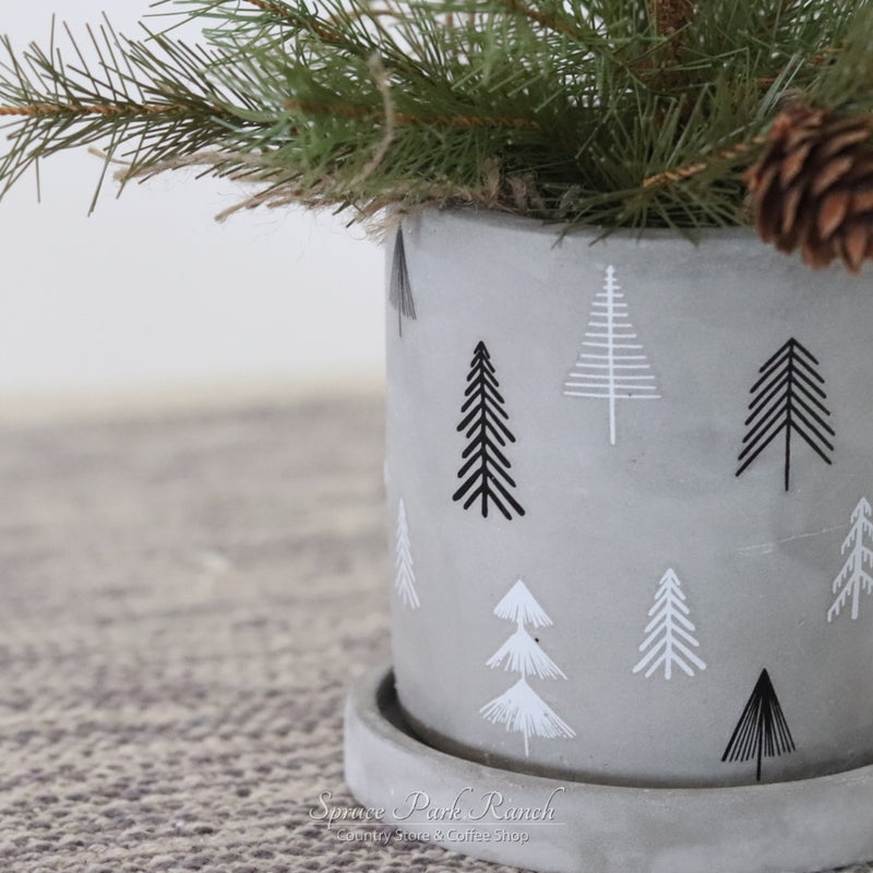 Mini Concrete Christmas Tree Planter