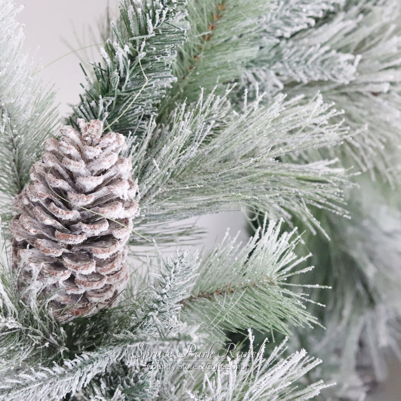 Snowy Frosted Pine and Cone Greenery Collection