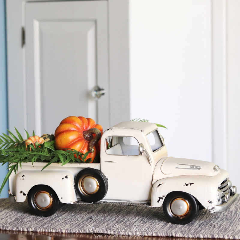 Metal Truck Planter White